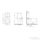 AQUALINE RIGA monoblokkos WC, alsó kifolyású, króm duál gombos öblítőmechanika RG801