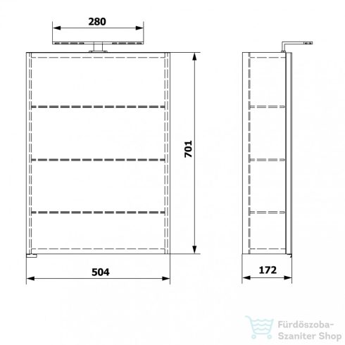 Sapho RIWA tükrösszekrény LED világítással, 50x70x17cm, rusztikus fenyő (RIW050-0016)