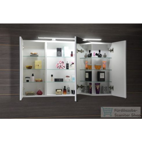 Sapho RIWA tükrösszekrény LED világítással, 121x70x17cm, fényes fehér (RIW120-0030)