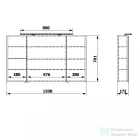 Sapho RIWA tükrösszekrény LED világítással, 121x70x17cm, fényes fehér (RIW120-0030)