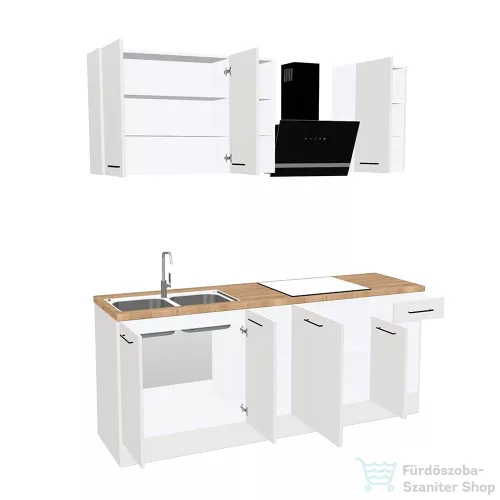 Leziter Royal 210 konyhabútor kasmír korpusz, kasmír front, enkara munkalappal ROY210KASKAS