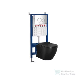   Leziter Roya Delano 082CHR falba építhető WC tartály szett fekete ROYASET_CY3501S1B-R-082CHR