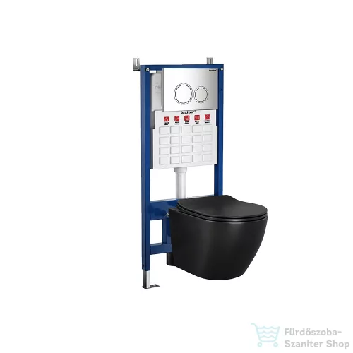 Leziter Roya Delano 082CHR falba építhető WC tartály szett fekete ROYASET_CY3501S1B-R-082CHR