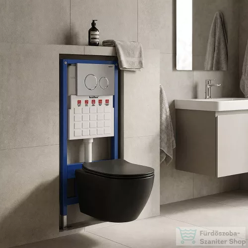 Leziter Roya Delano 082CHR falba építhető WC tartály szett fekete ROYASET_CY3501S1B-R-082CHR