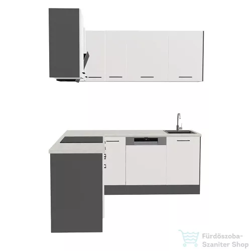 Leziter Royal 310 sarok konyhabútor antracit korpusz, kasmír front, mohave munklappal ROYS310ANMFKAS