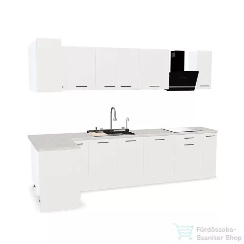 Leziter Royal 340 sarok konyhabútor kasmír korpusz, kasmír front, mohave munkalappal ROYS340KASKAS