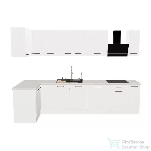 Leziter Royal 340 sarok konyhabútor kasmír korpusz, kasmír front, mohave munkalappal ROYS340KASKAS