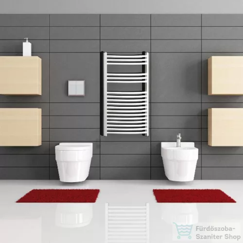 Radeco ADAMO AD3-400/L 870x450 törölközőszárítós radiátor,fényes fehér