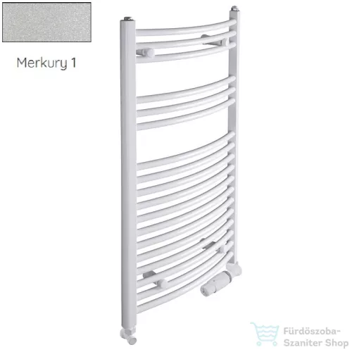 Radeco ADAMO AD3-600/L 870x650 törölközőszárítós radiátor, MERKURY 1 (metál ezüst) színben