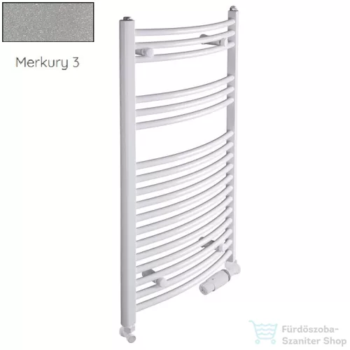 Radeco ADAMO AD4-500/L 1060x550 törölközőszárítós radiátor, MERKURY 3 (metál világosszürke) színben