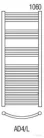 Radeco ADAMO AD4-600/L 1060x650 törölközőszárítós radiátor, MARS 5 (antracit) színben