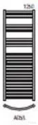 Radeco ADAMO AD5-500/L 1250x550 törölközőszárítós radiátor, WENUS 7 (piros) színben
