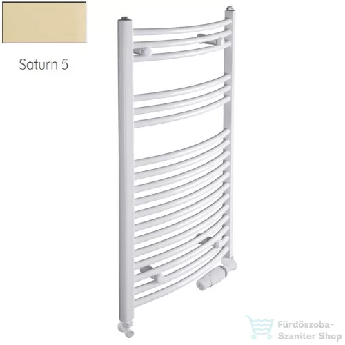 Radeco ADAMO AD5-600/L 1250x650 törölközőszárítós radiátor, SATURN 5 (matt krém) színben