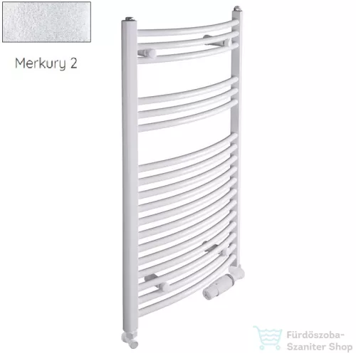 Radeco ADAMO AD6-500/L 1440x550 törölközőszárítós radiátor, MERKURY 2 (ezüst) színben