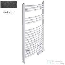   Radeco ADAMO AD6-600/L 1440x650 törölközőszárítós radiátor, MERKURY 6 (metál fekete) színben