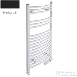   Radeco ADAMO AD6-600/L 1440x650 törölközőszárítós radiátor, MERKURY 8 (selyemfényű fekete) színben