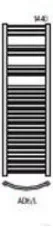 Radeco ADAMO AD7-400/L 1630x450 törölközőszárítós radiátor, SATURN 7 (metál homok) színben