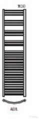 Radeco ADAMO AD7-600/L 1630x650 törölközőszárítós radiátor, fényes fehér