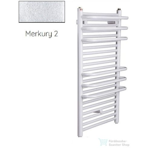Radeco ARIA A3-400/2 870x435 törölközőszárítós radiátor, MERKURY 2 (ezüst) színben