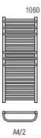 Radeco ARIA A4-500/2 1060x535 törölközőszárítós radiátor, fényes fehér színben