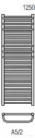 Radeco ARIA A5-500/2 1250x535 törölközőszárítós radiátor, fényes fehér színben