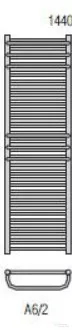 Radeco ARIA A6-600/2 1440x635 törölközőszárítós radiátor, fényes fehér színben