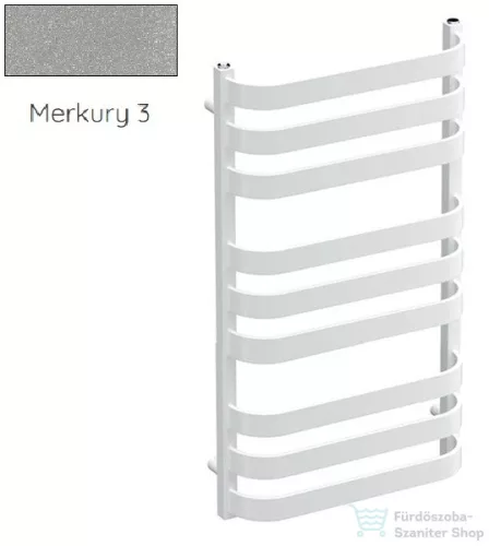 Radeco BILLY 2 930x530 törölközőszárítós radiátor, MERKURY 3 (metál világosszürke) színben