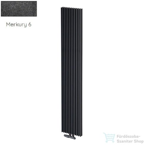 Radeco BORA 1200/21 1200x510 design radiátor, MERKURY 6 (metál fekete) színben