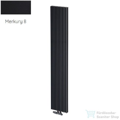 Radeco BORA 1200/25 1200x610 design radiátor, MERKURY 8 (selyemfényű fekete) színben