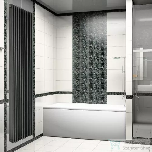 Radeco BORA 1200/25 1200x610 design radiátor, MERKURY 8 (selyemfényű fekete) színben