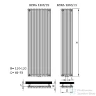 Radeco BORA 600/17 600x410 design radiátor, MERKURY 8 (selyemfényű fekete) színben