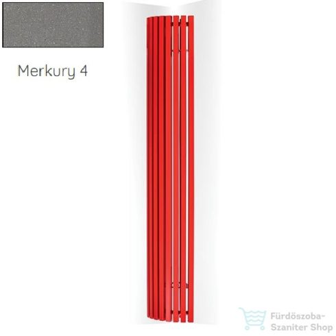 Radeco CARRERA N 1800x235 sarokba építhető, íves design radiátor, MERKURY 4 (metál szürke) színben