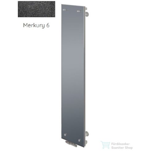 Radeco CLEO 1 1650x340 design radiátor tükörrel, MERKURY 6 (metál fekete) színben