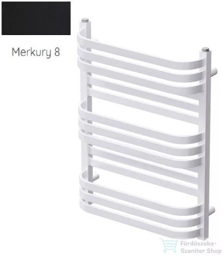 Radeco COMO 1 700x530 törölközőszárítós radiátor, MERKURY 8 (selyemfényű fekete) színben