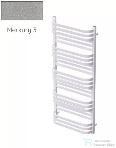Radeco COMO 3 1240x530 törölközőszárítós radiátor, MERKURY 3 (metál világosszürke) színben