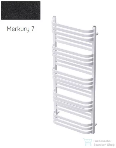 Radeco COMO 3 1240x530 törölközőszárítós radiátor, MERKURY 7 (matt fekete) színben