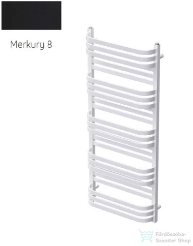 Radeco COMO 3 1240x530 törölközőszárítós radiátor, MERKURY 8 (selyemfényű fekete) színben