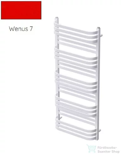 Radeco COMO 3 1240x530 törölközőszárítós radiátor, WENUS 7 (piros) színben