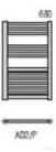 Radeco DORA  AD2-400/P 680x450 törölközőszárítós radiátor, WENUS 7 (piros) színben