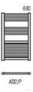 Radeco DORA  AD2-400/P 680x450 törölközőszárítós radiátor, WENUS 7 (piros) színben