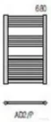Radeco DORA AD2-500/P 680x550 törölközőszárítós radiátor, MERKURY  (selyemfényű fekete) színben