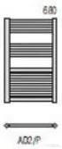 Radeco DORA AD2-500/P 680x550 törölközőszárítós radiátor, MERKURY  (selyemfényű fekete) színben
