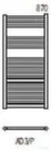 Radeco DORA AD3-500/P 870x550 törölközőszárítós radiátor, MERKURY 4 (metál szürke) színben