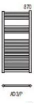 Radeco DORA AD3-600/P 870x650 törölközőszárítós radiátor, JOWISZ 1 (matt bordó) színben