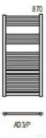 Radeco DORA AD3-600/P 870x650 törölközőszárítós radiátor, MERKURY 1 (metál ezüst) színben