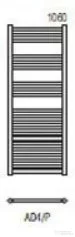 Radeco DORA AD4-500/P 1060x550 törölközőszárítós radiátor, SATURN 1 (metál jégszürke) színben