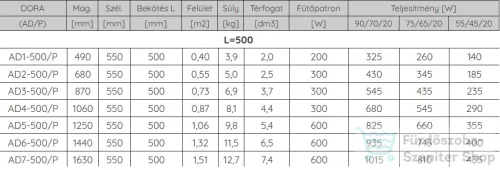 Radeco DORA AD4-500/P 1060x550 törölközőszárítós radiátor, SATURN 1 (metál jégszürke) színben