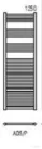 Radeco DORA  AD5-400/P 1250x450 törölközőszárítós radiátor, SATURN 6 (matt homok) színben