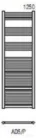 Radeco DORA AD5-500/P 1250x550 törölközőszárítós radiátor, MARS 5 (antracit) színben