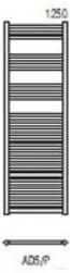 Radeco DORA AD5-500/P 1250x550 törölközőszárítós radiátor, MERKURY 4 (metál szürke) színben
